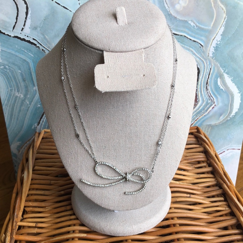 Silver Bow Necklace